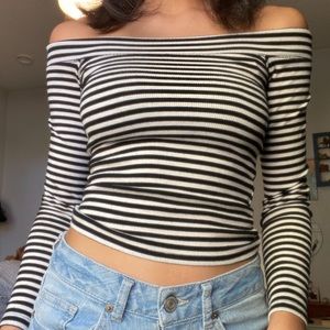 Striped Off the Shoulder Top